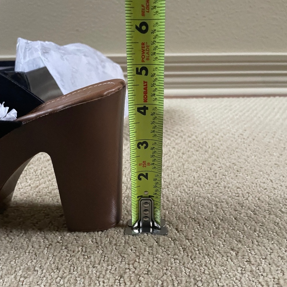 Refresh Black Faux Suede Platform Sandals (8) - Picture 5 of 7